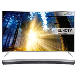 Samsung UE55KS7500 Silver - 55inch 4K Ultra HD Curved TV with Quantum Dot  Colour & HWJ6501R Silver 300W 6.1ch Curved Soundbar
